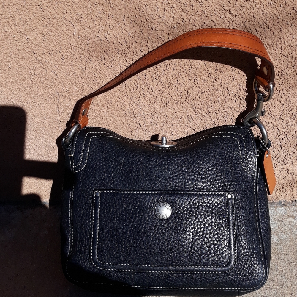Coach Purse black pebble leather